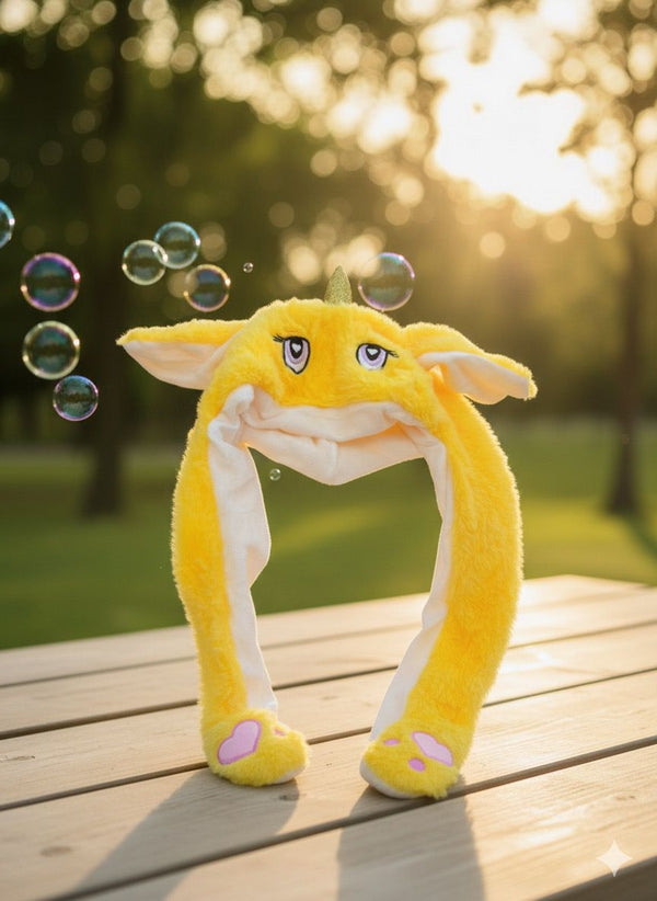 gorro unicornio que mueve orejas