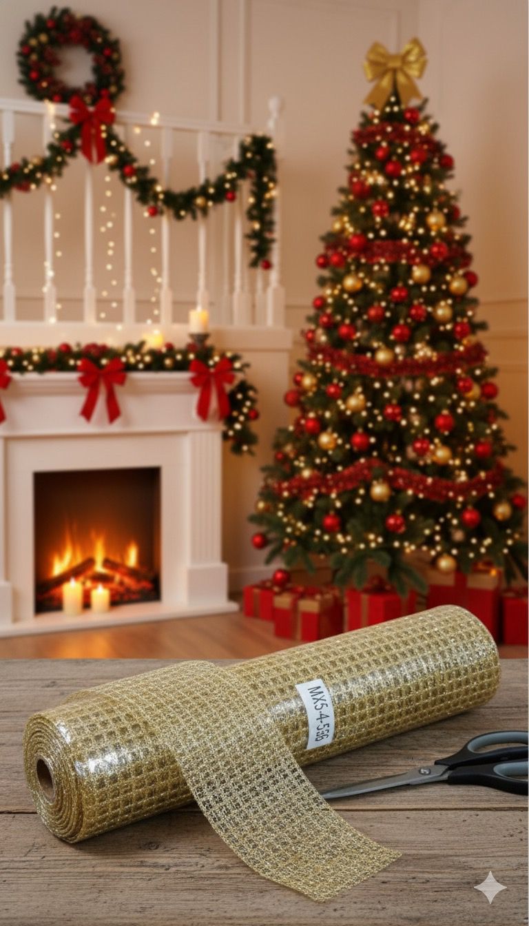 MALLA DECORATIVA PARA ARBOL BALCONES ROLLO X6 METROS DE LARGO 24 CM DE ANCHO