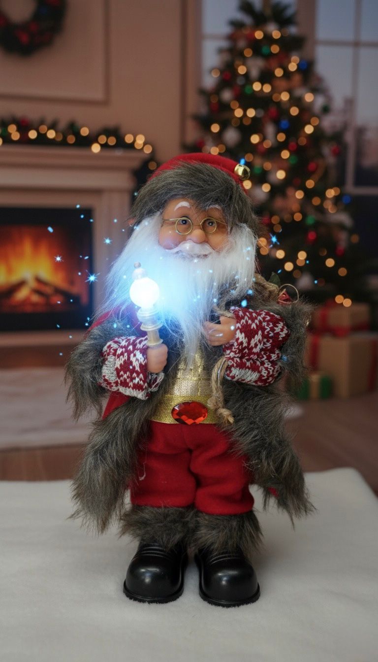 PAPA NOEL ELEGANTE EN CAJA CON LUZ Y SONIDO