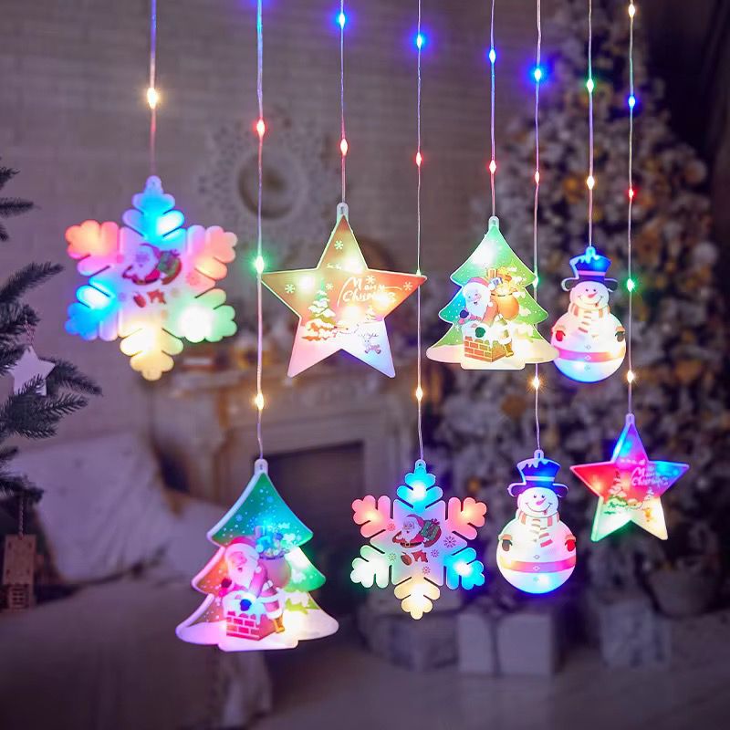 luz cascada emojis navideños