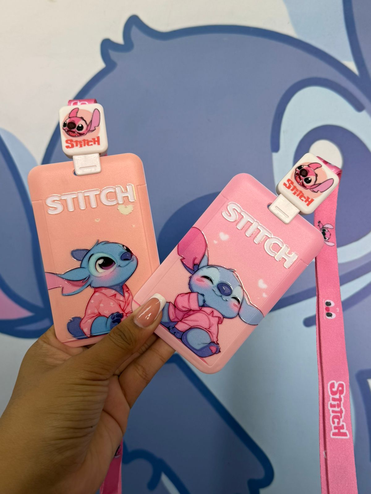 portacarnet de stitch rosado