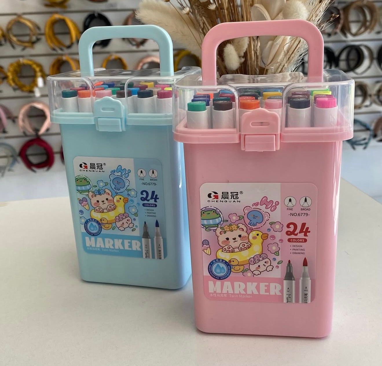 marcadores x24 caja de plastico