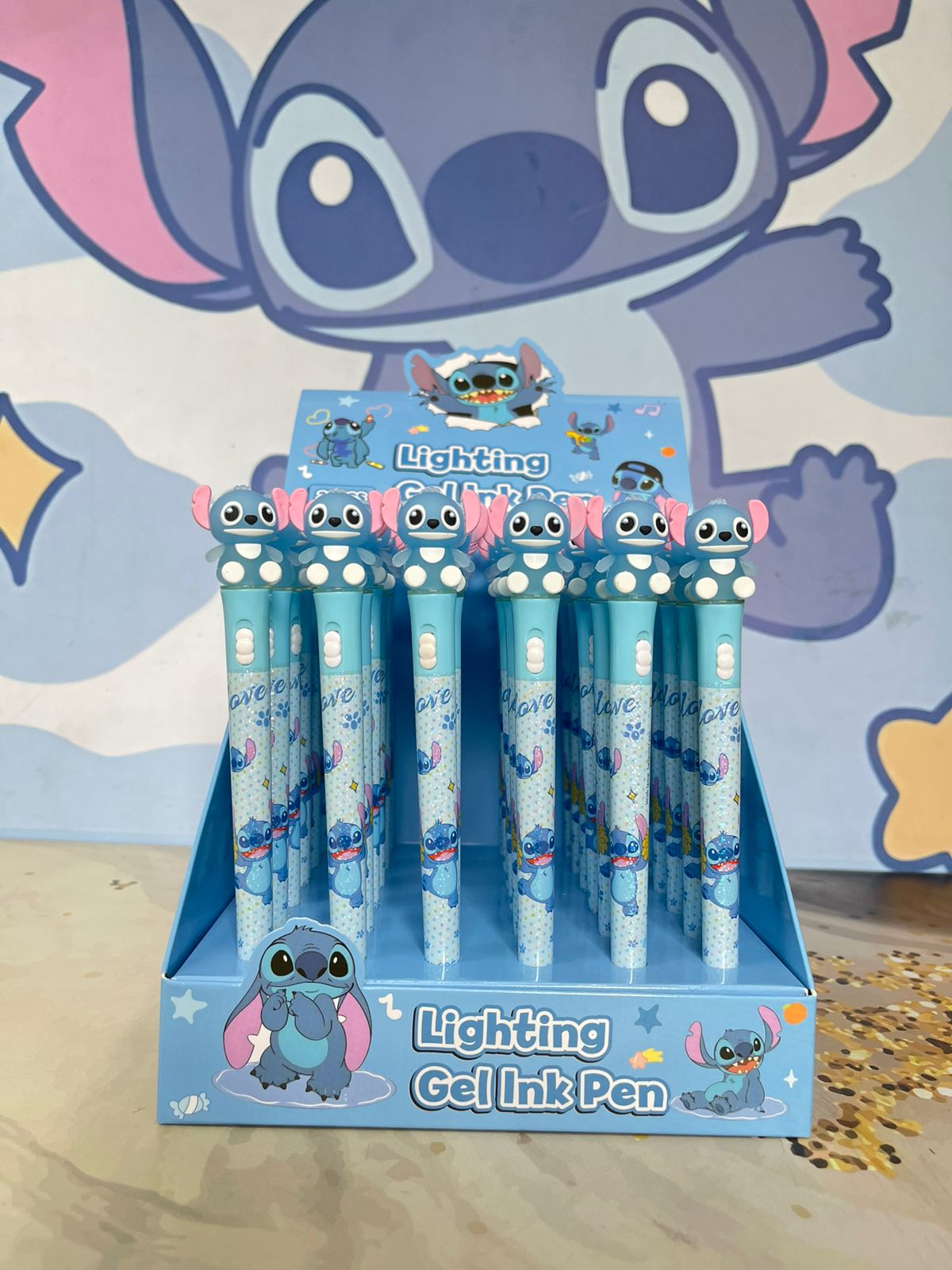 lapicero de stitch con luces