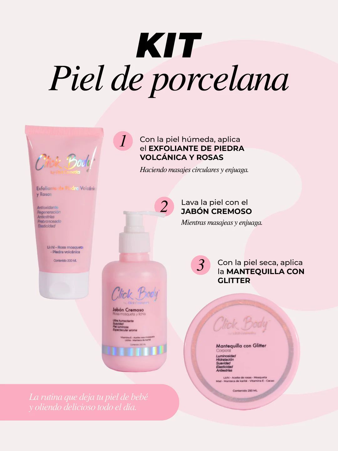 kit piel  porcelana click hair