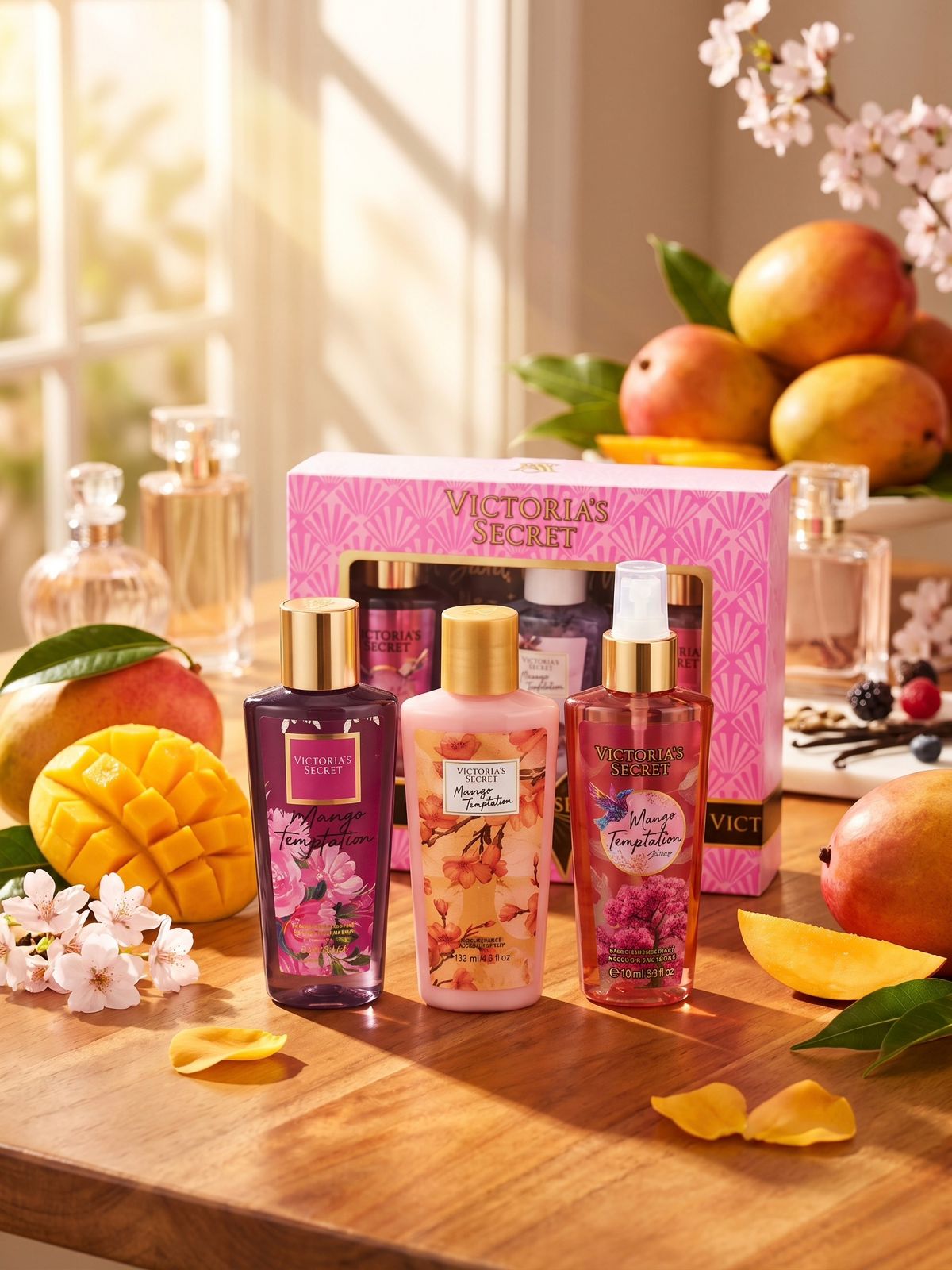 kit x3 victoria secrett con gel de baño