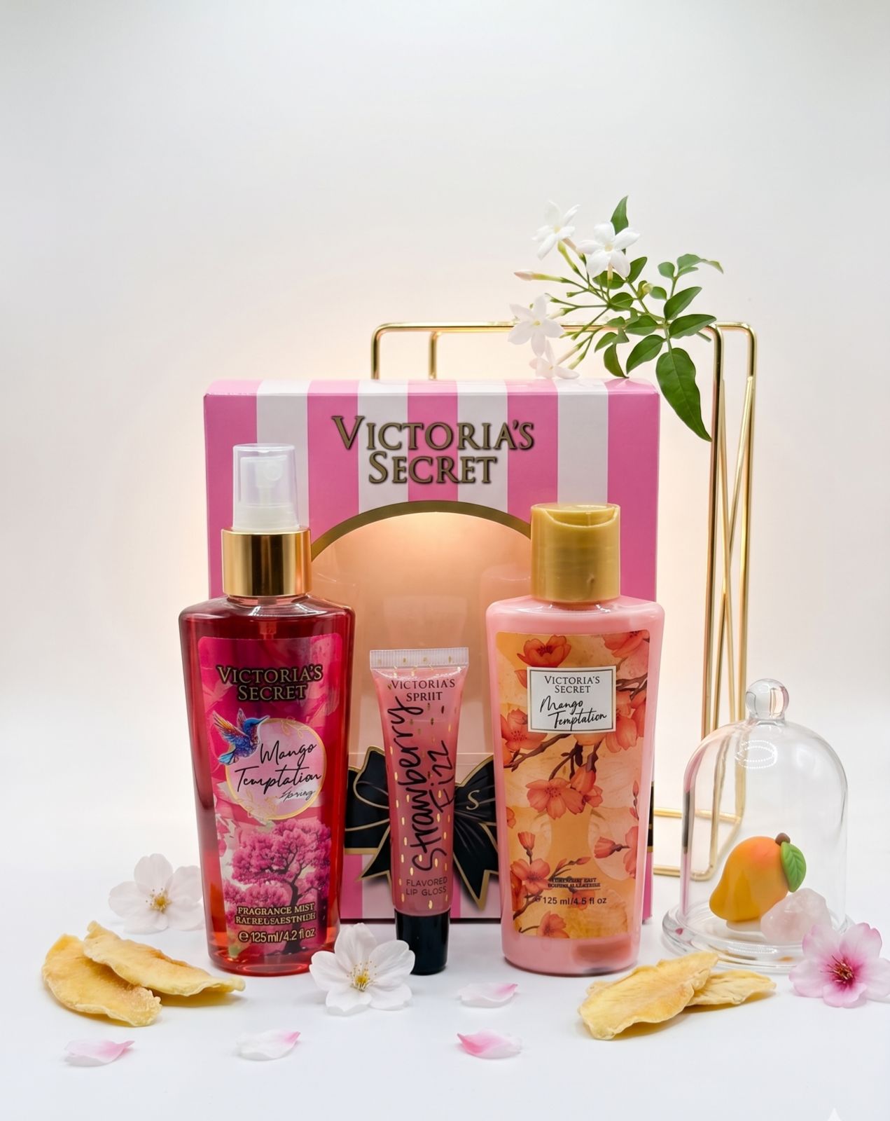 kit x3 victoria secret splash crema y gloss