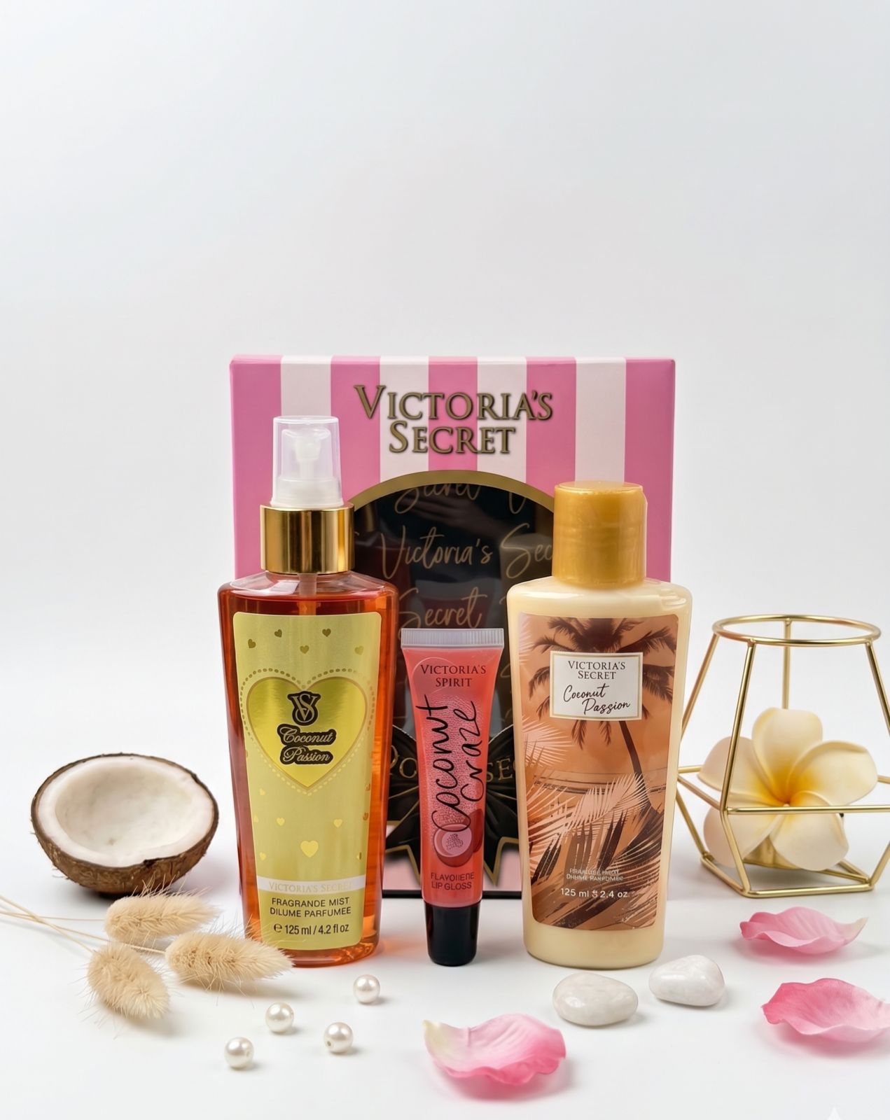 kit x3 victoria secret splash crema y gloss