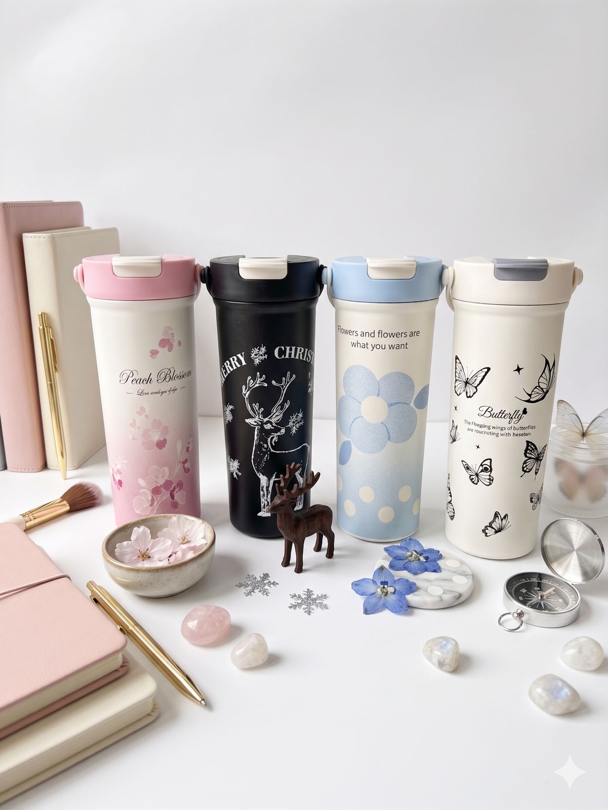 termo 600 ml con agarre caja amarilla