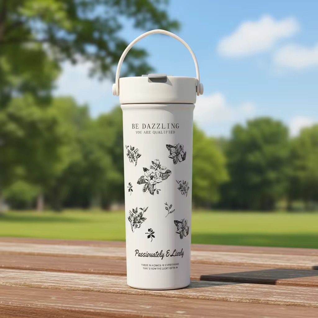 termo 600 ml con agarre caja amarilla