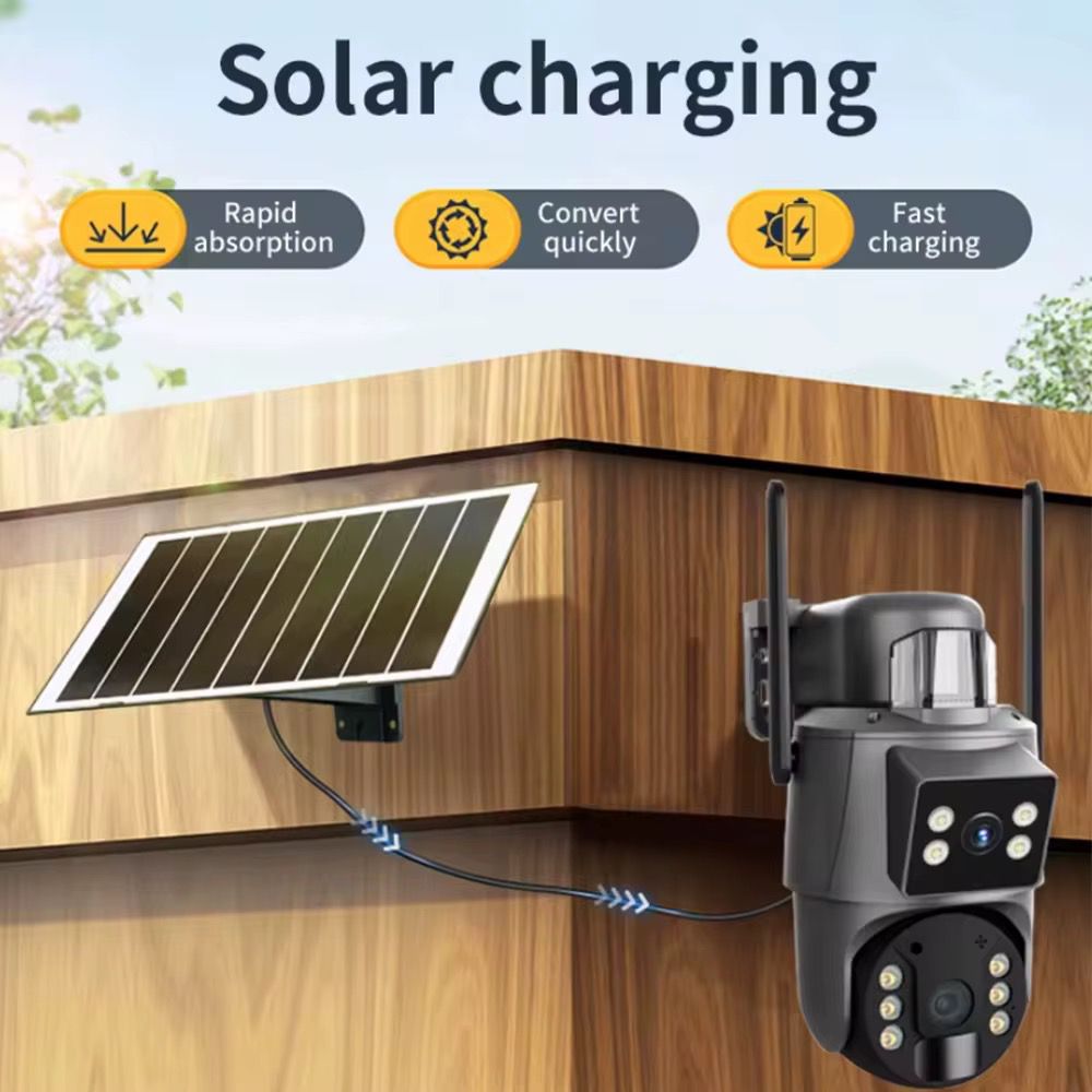 CAMARA DE SEGURIDAD DOBLE CON PANEL SOLAR IPC V380 P6A 4G