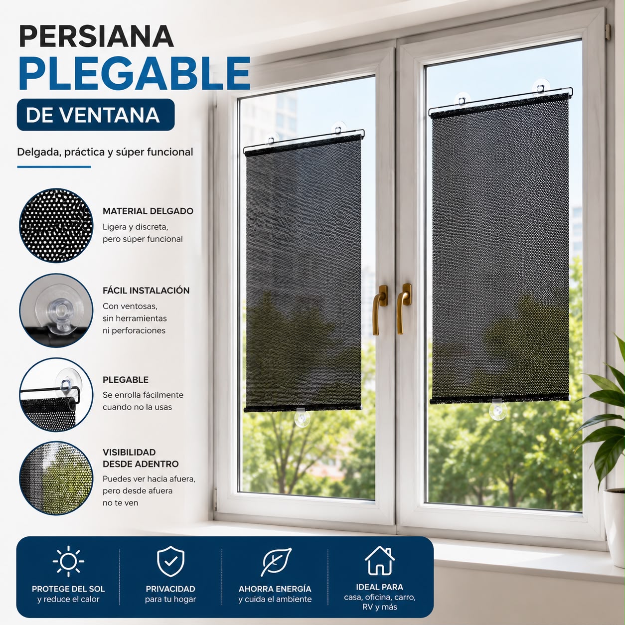 persiana plegable de ventana