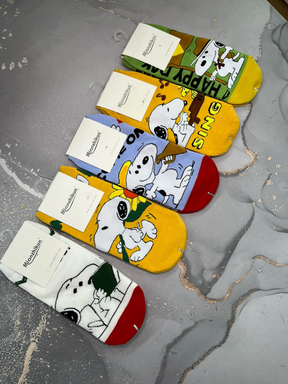medias snoopy coloridas x10