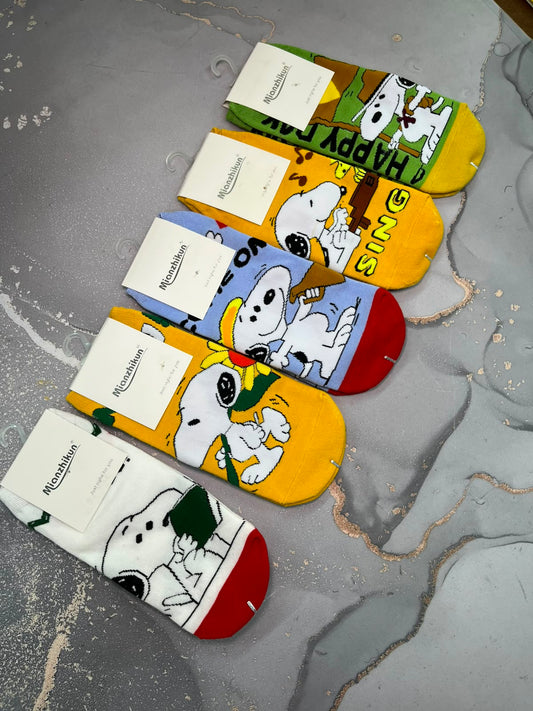 medias snoopy coloridas x10