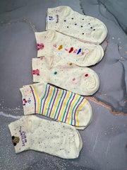 medias 3/4 beige con puntos x10