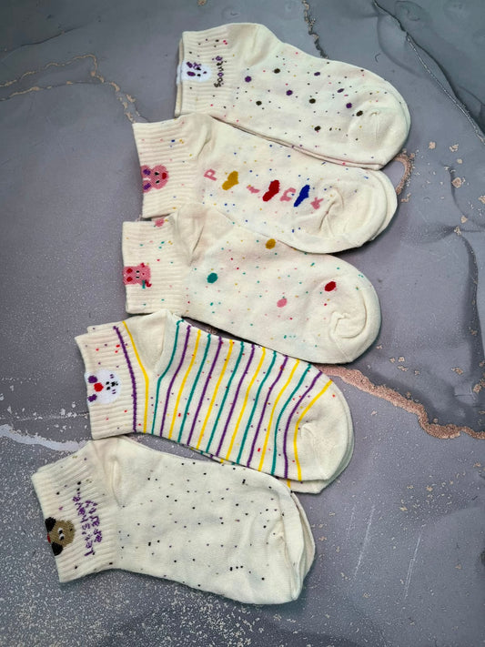 medias 3/4 beige con puntos x10