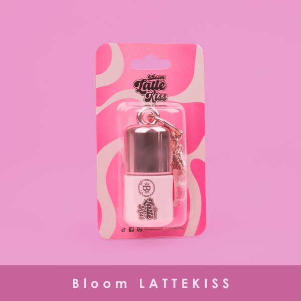tinta gloss con llavero  bloom latte kiss bloomshel