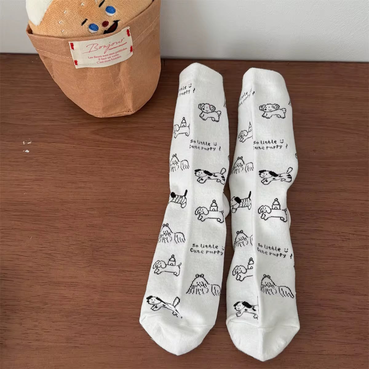 MEDIAS KITTY X10 BLANCA CON NEGRO