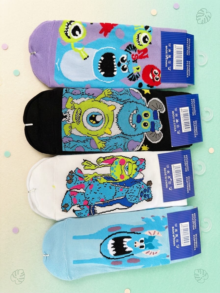 medias monster inc x10 estampada