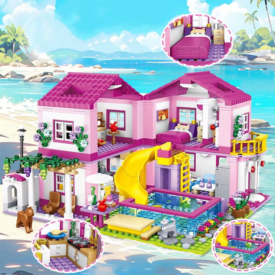 casa de muñecas armable 7348 villa princesa