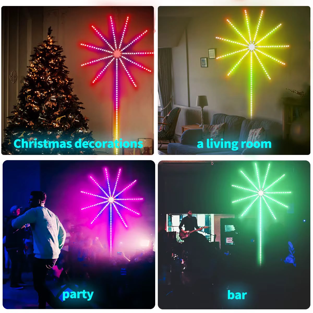 CINTA LED FUEGOS ARTIFICIALES 50 CM USB