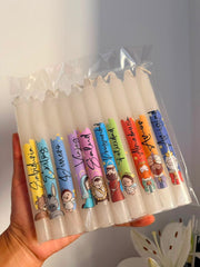 vela CON pesebre con diseño pastel