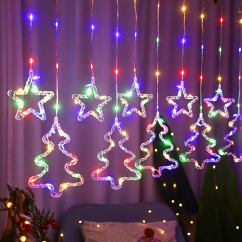 luz cascada de 3 metros estrella con arbol  REF. 1739