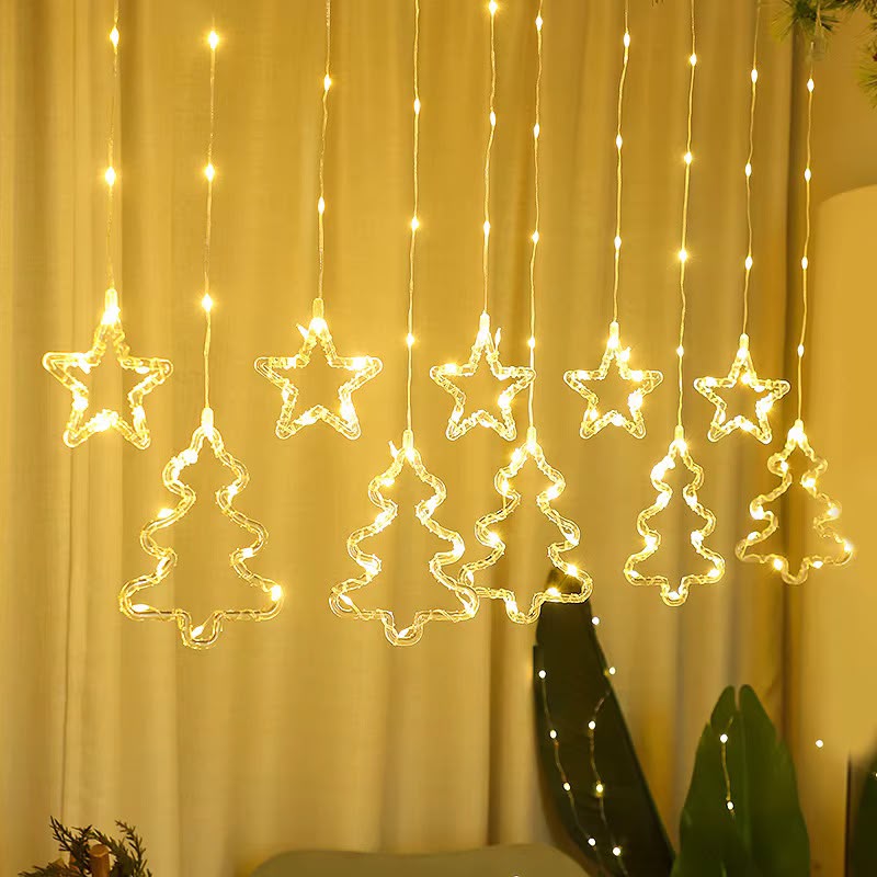 luz cascada de 3 metros estrella con arbol  REF. 1739
