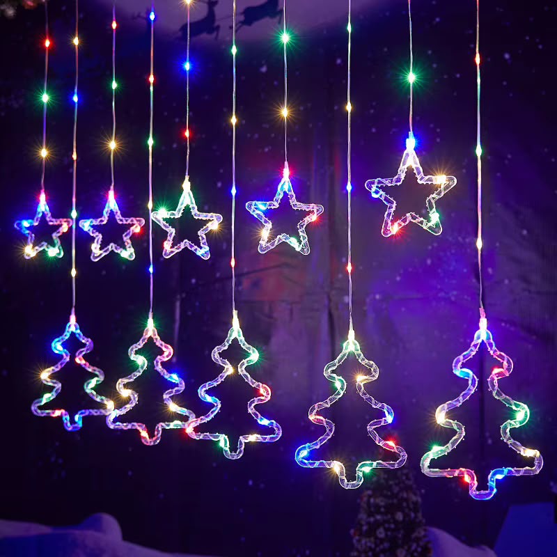 luz cascada de 3 metros estrella con arbol  REF. 1739