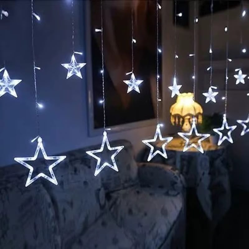 luz cascada de 3 metros estrella con estrella cálido