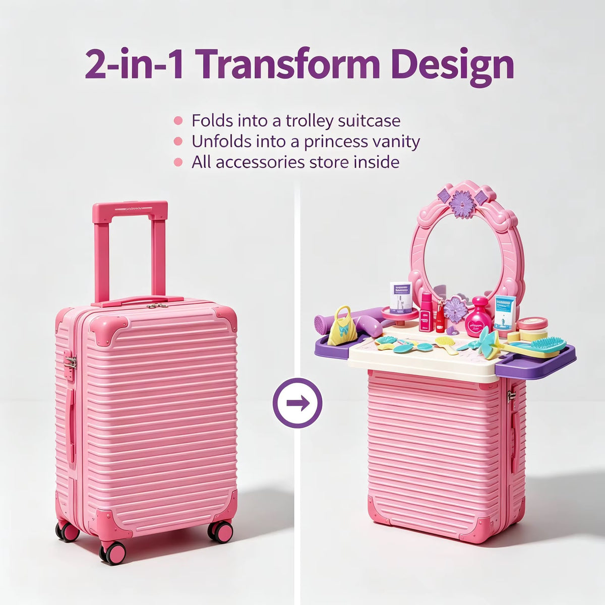 set de tocador en maleta