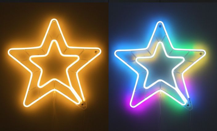 estrella de navidad tubo decorativa