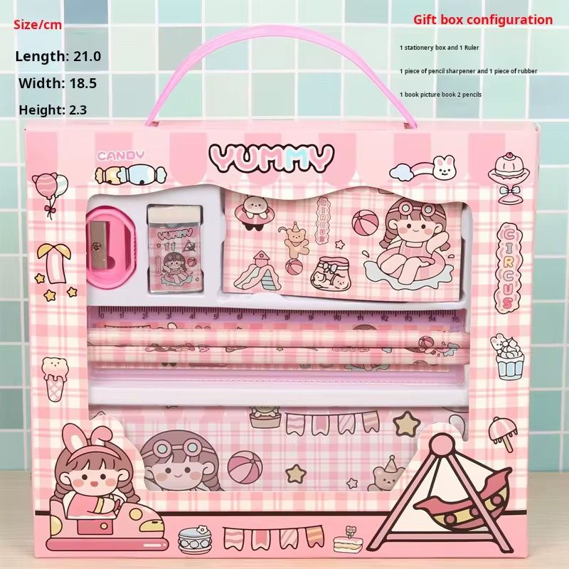 set escolar en caja