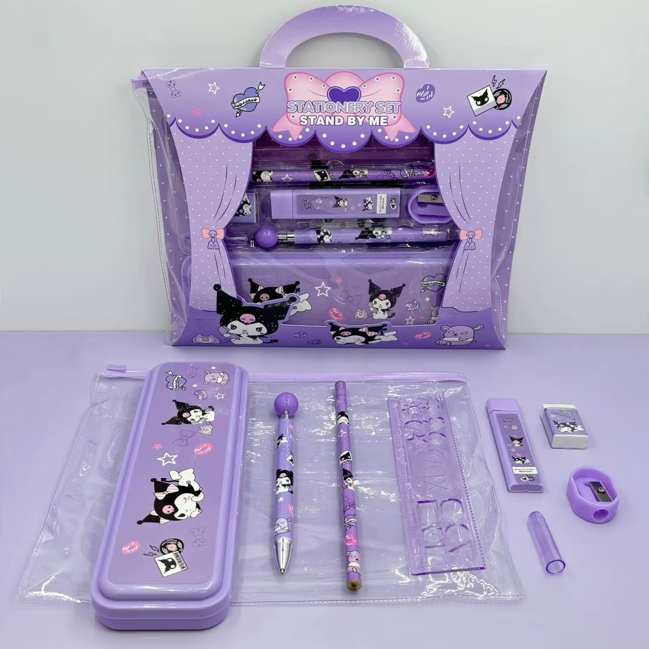 set escolar cartuchera plastica