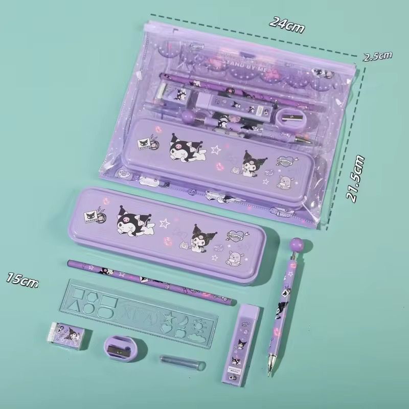set escolar cartuchera plastica