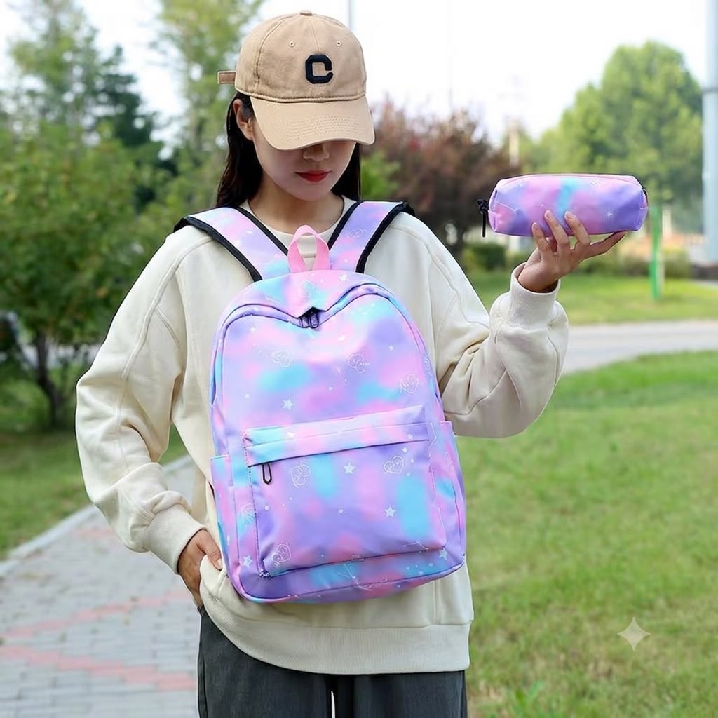 morral con cartuchera kwaii