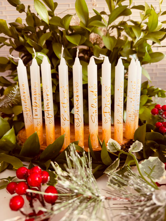VELA CON MIRELLAS DORADA