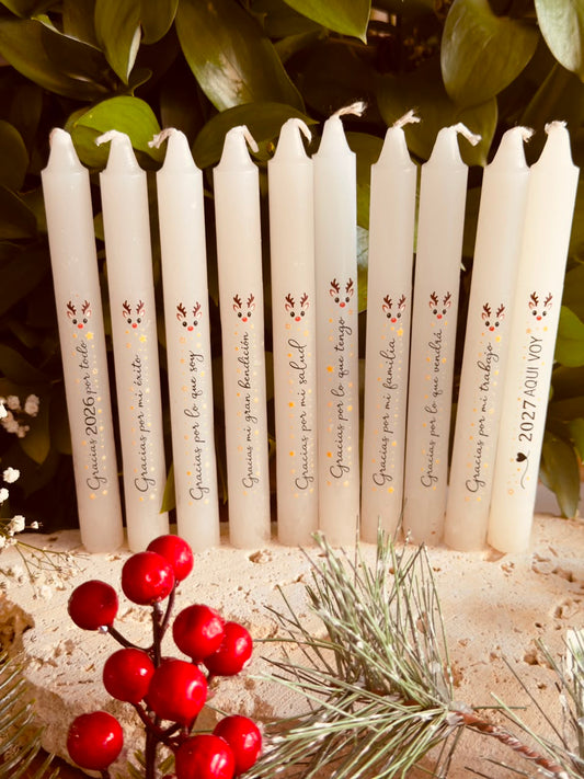 VELAS CON RENO NAVIDEÑOS