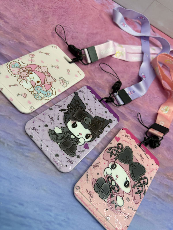 portacarnet de kuromi y my melody